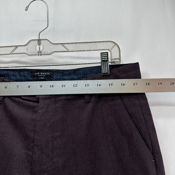 Ted Baker London Lommy Classic Fit Pants Men Sz 32R Chambray Straight Dark Plum - Picture 7 of 12